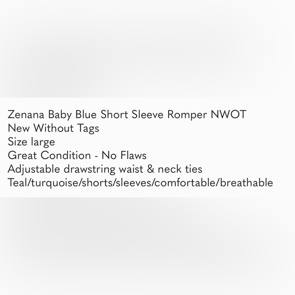 Zenana Blue Gray Short Sleeve Romper NWOT - Picture 4 of 6